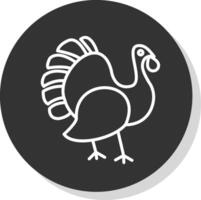 Turkey Glyph Due Circle Icon Design vector