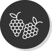 Grapes Glyph Due Circle Icon Design vector