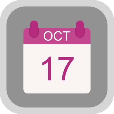 October Flat round corner Icon Design