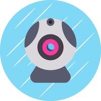 Web camera Flat Circle Icon Design vector