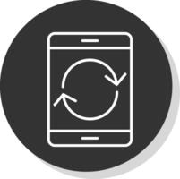 Restart Line Shadow Circle Icon Design vector