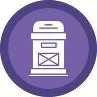 Postbox Line Shadow Circle Icon Design vector