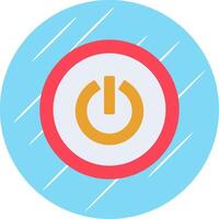 Power Button Flat Circle Icon Design vector