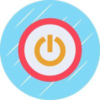 Power Button Flat Circle Icon Design vector