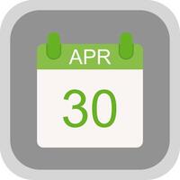 April Flat round corner Icon Design vector