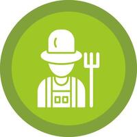 Farmer Male Glyph Due Circle Icon Design vector