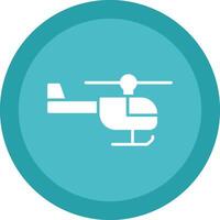 Helicopter Glyph Due Circle Icon Design vector