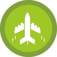 Plane Glyph Due Circle Icon Design vector