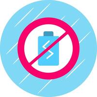 No Battery Flat Circle Icon Design vector