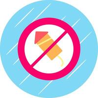 No Firework Flat Circle Icon Design vector