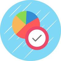 Pie Chart Flat Circle Icon Design vector