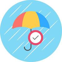 Umbrella Flat Circle Icon Design vector