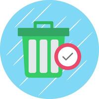 Trash Flat Circle Icon Design vector