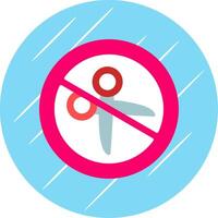 No tijeras plano circulo icono diseño vector