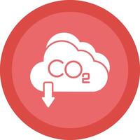 co2 glifo debido circulo icono diseño vector