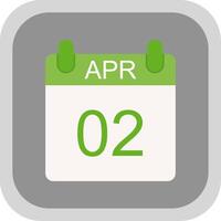 April Flat round corner Icon Design vector