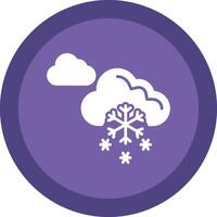 nevando glifo debido circulo icono diseño vector