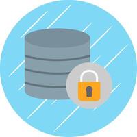 secure Database Flat Circle Icon Design vector