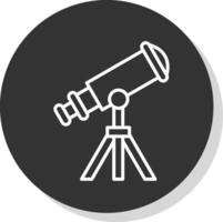 Telescope Line Shadow Circle Icon Design vector