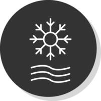 Defrost Line Shadow Circle Icon Design vector