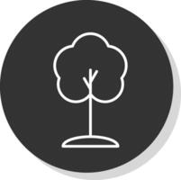 árbol línea sombra circulo icono diseño vector