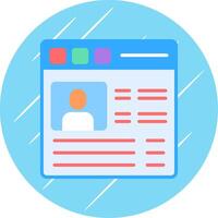 User Profile Flat Circle Icon Design vector