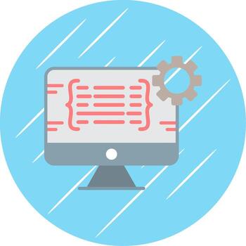 Programming Flat Circle Icon Design vector