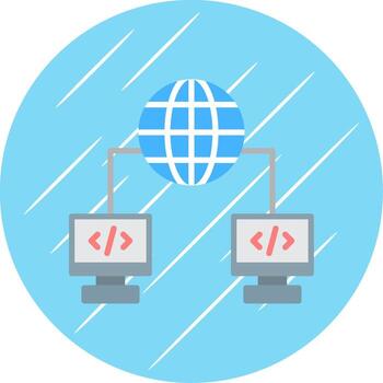 Internet conexión plano circulo icono diseño vector