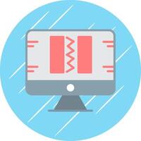 Broken Code Flat Circle Icon Design vector