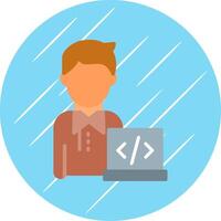 Programmer Flat Circle Icon Design vector