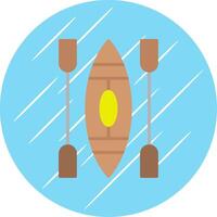 Canoe Flat Circle Icon Design vector
