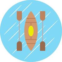 Canoe Flat Circle Icon Design vector