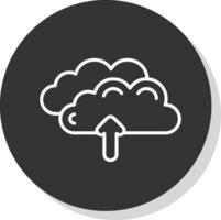 Clouds Line Shadow Circle Icon Design vector