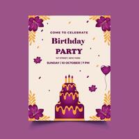 Birthday flyer template design vector