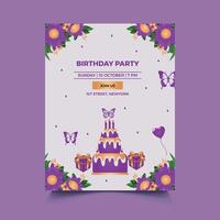 Happy birthday flyer template design vector