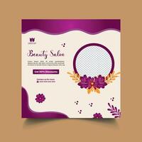 Beauty salon social media post vector