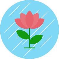 Lotus Flower Flat Circle Icon Design vector