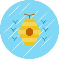 Bee Hive Flat Circle Icon Design vector