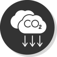 co2 glifo sombra circulo icono diseño vector