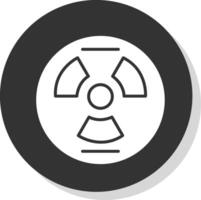 Nuclear Glyph Shadow Circle Icon Design vector