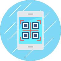 Qr Code Flat Circle Icon Design vector