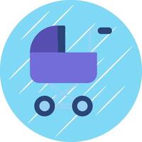 Baby Stroller Flat Circle Icon Design vector