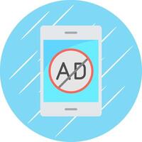 Ad Blocker Flat Circle Icon Design vector