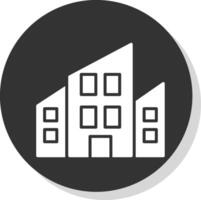 Apartments Glyph Shadow Circle Icon Design vector