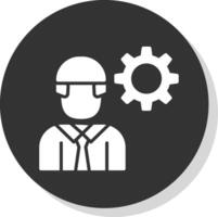 Engineering Glyph Shadow Circle Icon Design vector