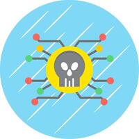 Cyber Attack Flat Circle Icon Design vector