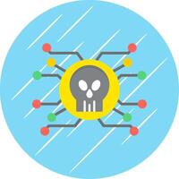 Cyber Attack Flat Circle Icon Design vector