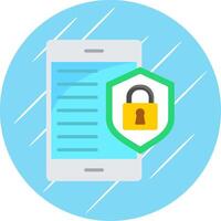 Mobile Security Flat Circle Icon Design vector