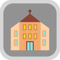 Church Flat round corner Icon Design vector