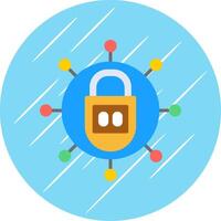 Lock Flat Circle Icon Design vector